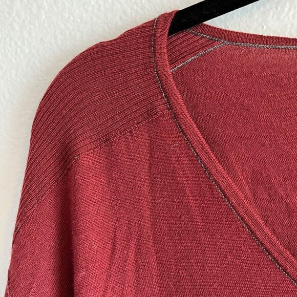 John Varvatos 100% Merino Wool V-Neck Sweater Red Rust Long Sleeve Size XL - Picture 4 of 12